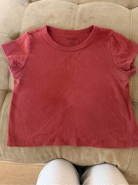 Brandy Melville Short Sleeve Tee - Burgundy